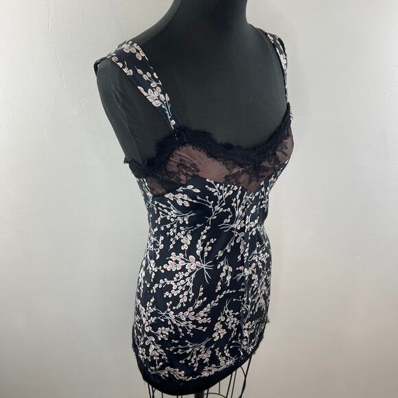 Anthropologie HARKHAM Black Pink Floral Silk Lace Top Blouse Size XS - Picture 5 of 11